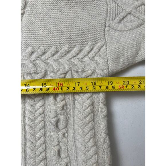 Madewell Size Medium Ivory Bobble Pom Pom Pullover Crewneck - Picture 5 of 5